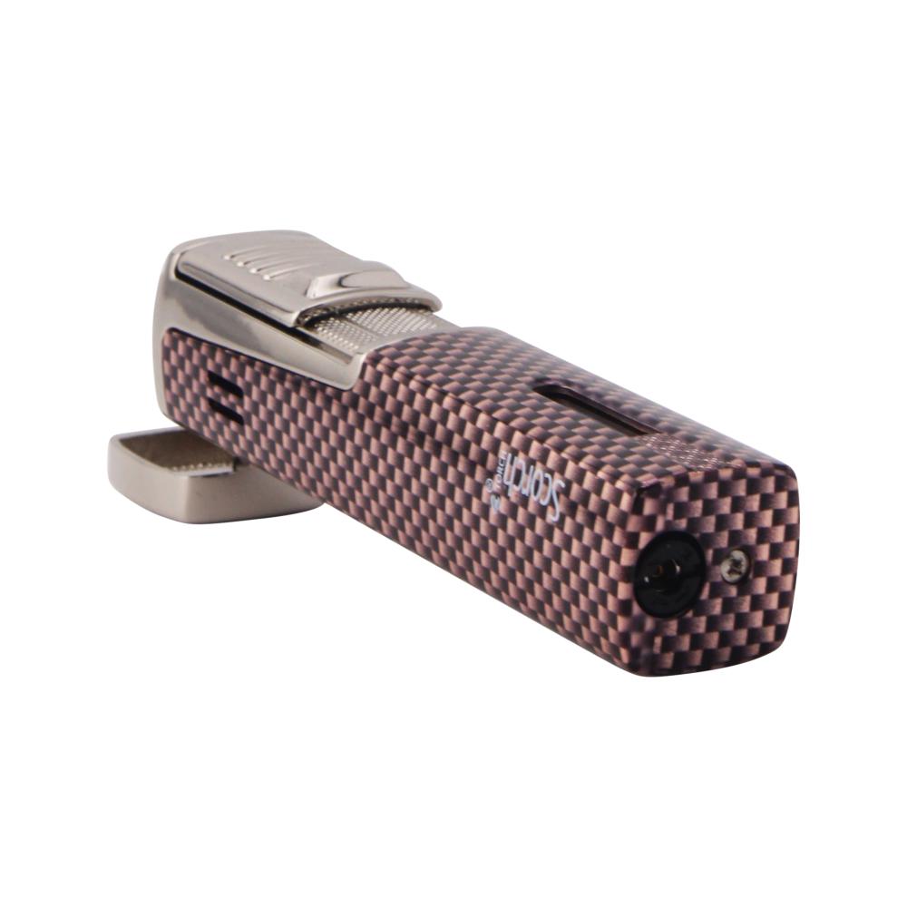 Scorch Marble Fire Design Torch Lighter Single Flame-Silver