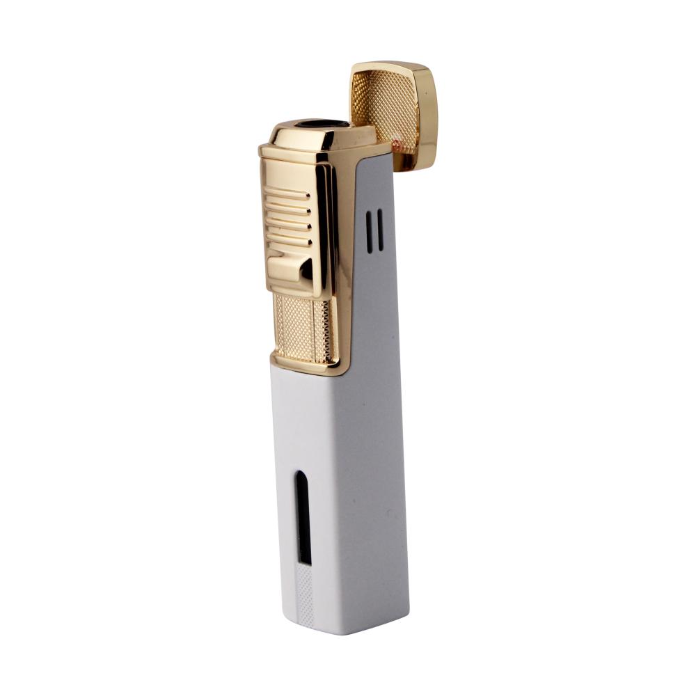 Scorch Marble Fire Design Torch Lighter Single Flame-White