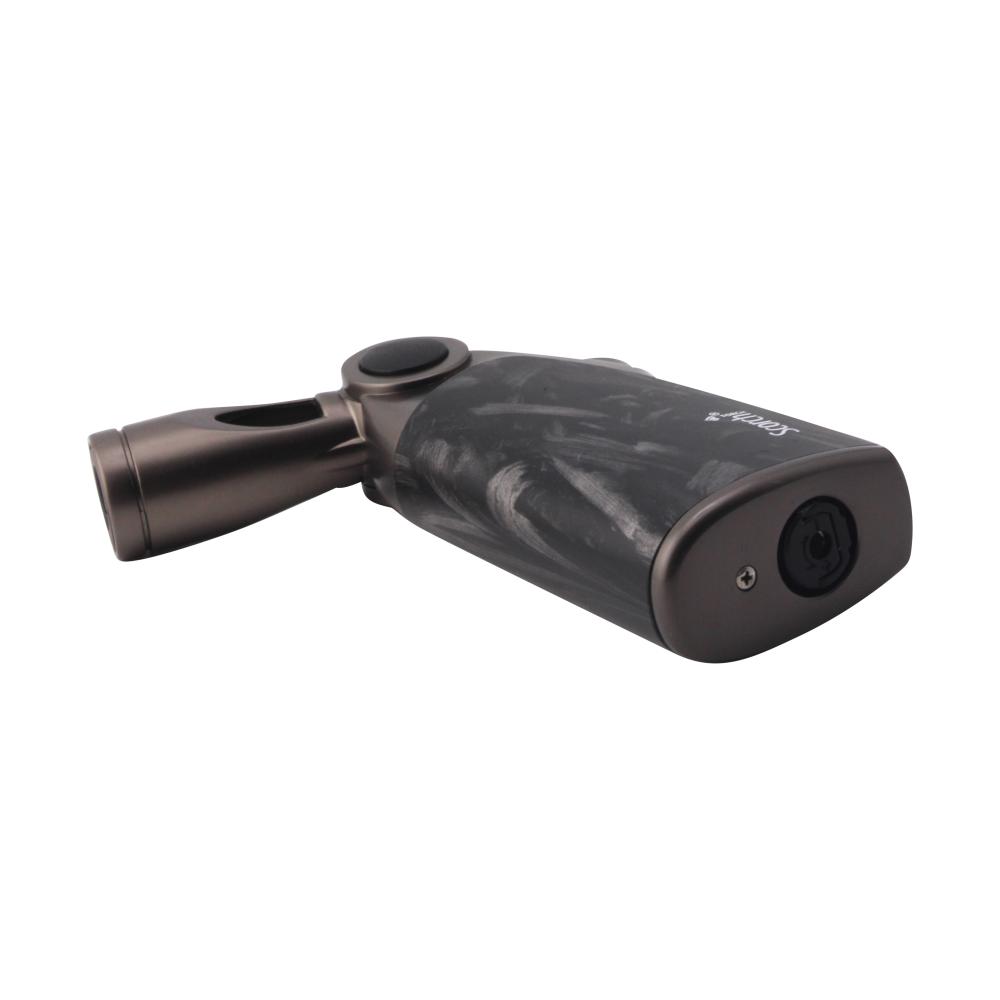 Scorch Marbles Pattern Adjustable Single Flame Torch Lighter-Black