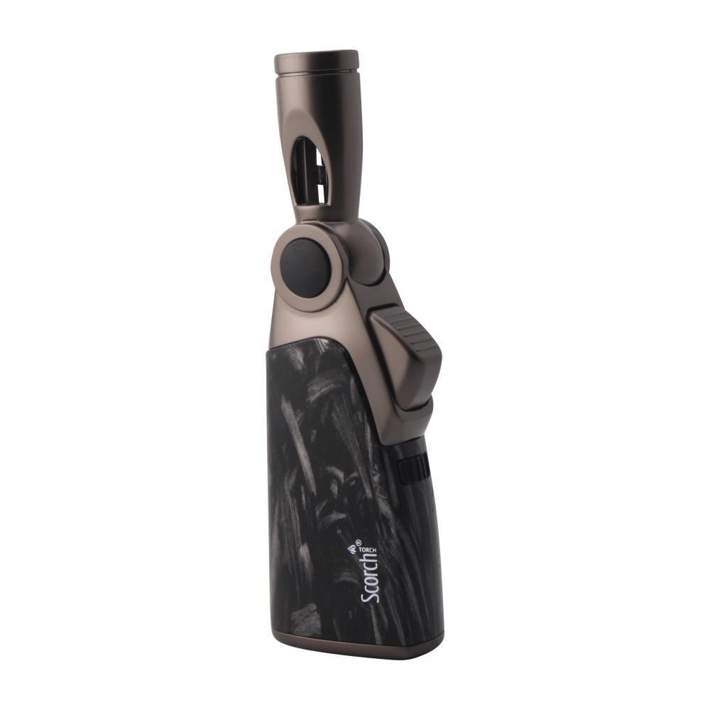Scorch Marbles Pattern Adjustable Single Flame Torch Lighter-Black