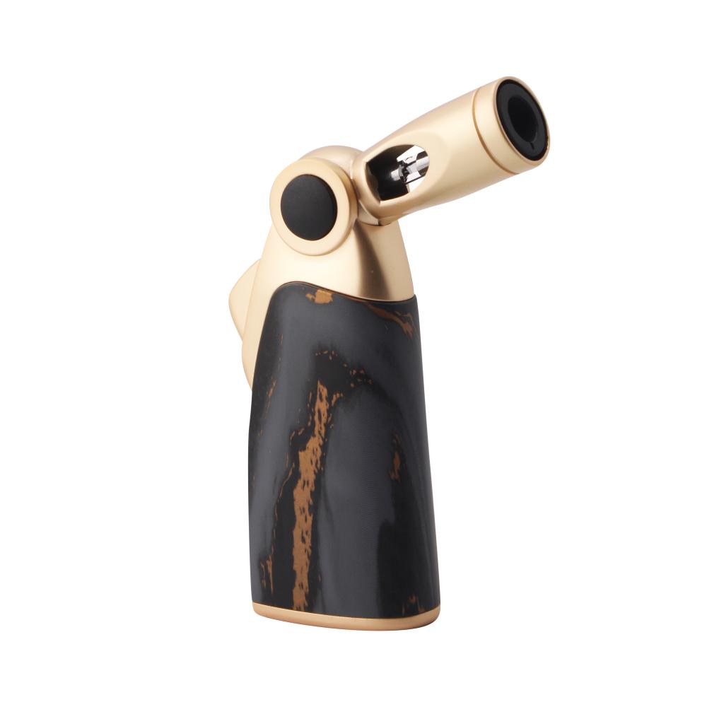 Scorch Marbles Pattern Adjustable Single Flame Torch Lighter-Gold