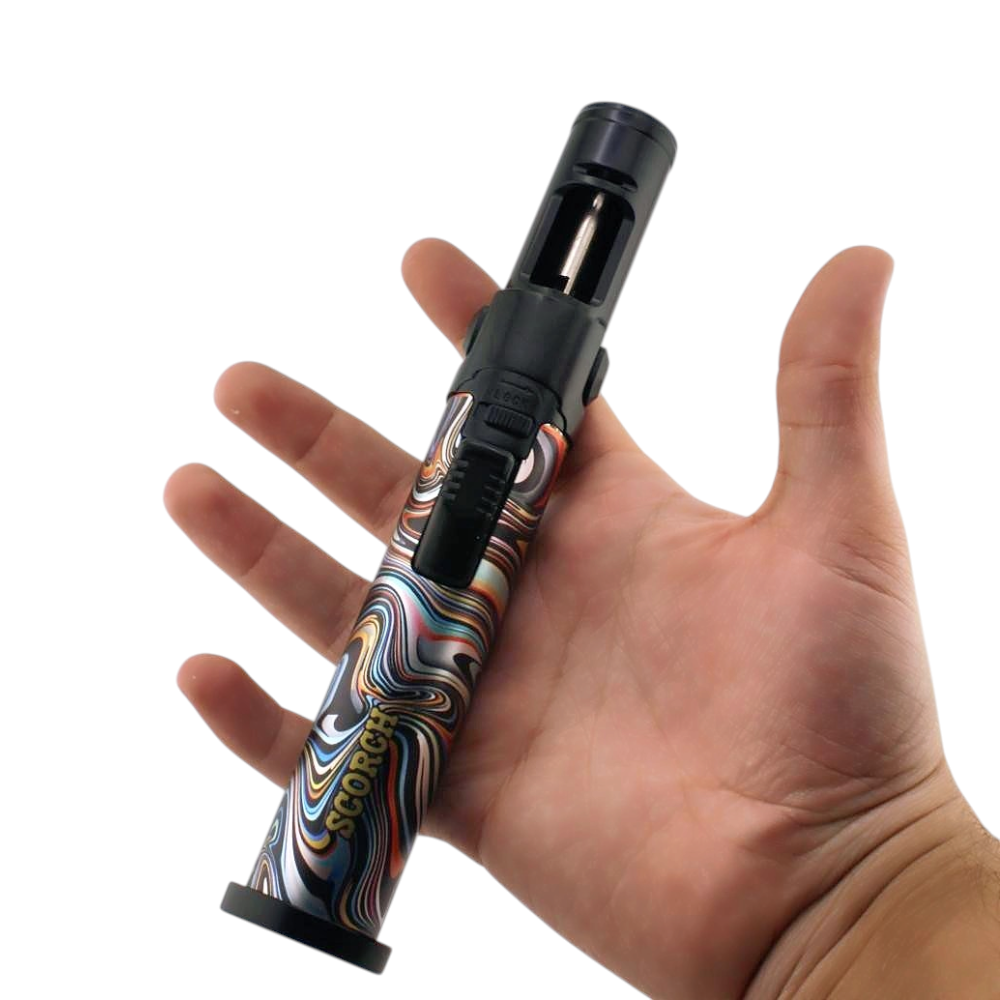 Scorch Mix Painting Torch Lighter Single Flame-Black Mix