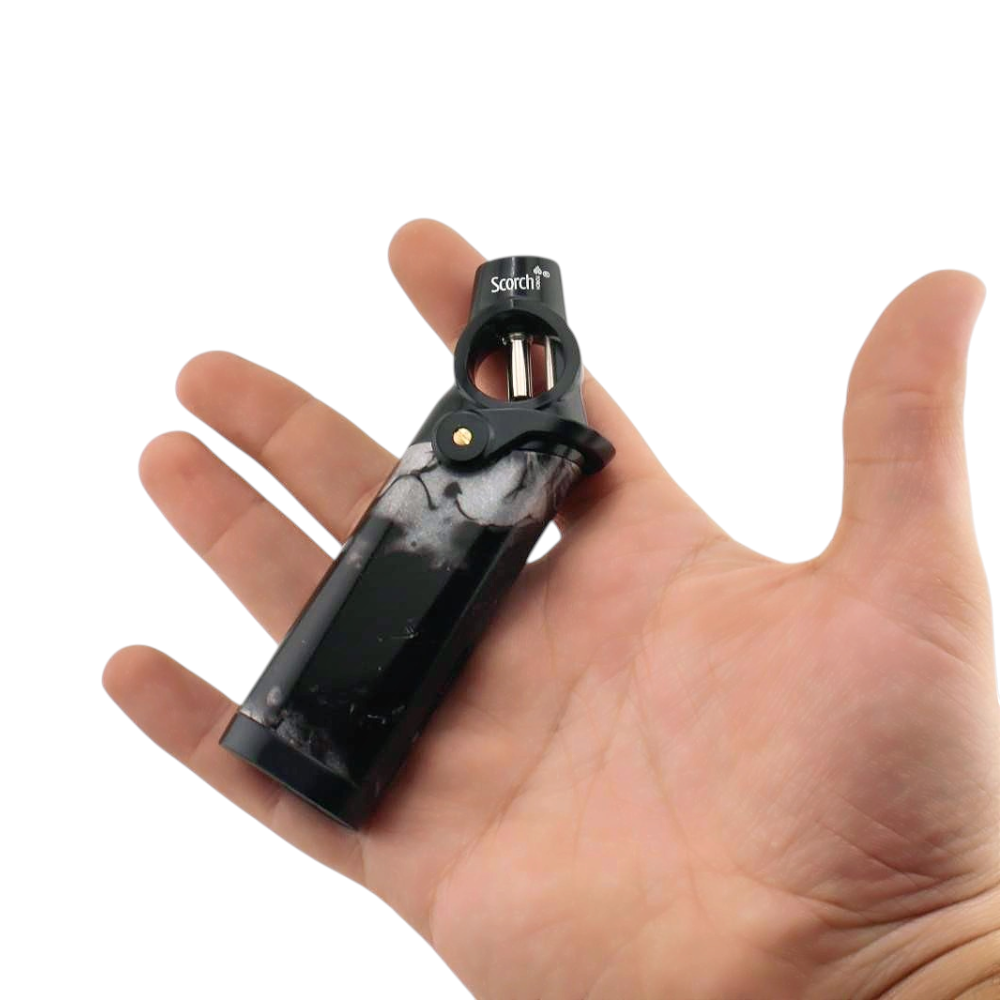 Scorch Ocean Marble Torch Lighter Single Flame-Black