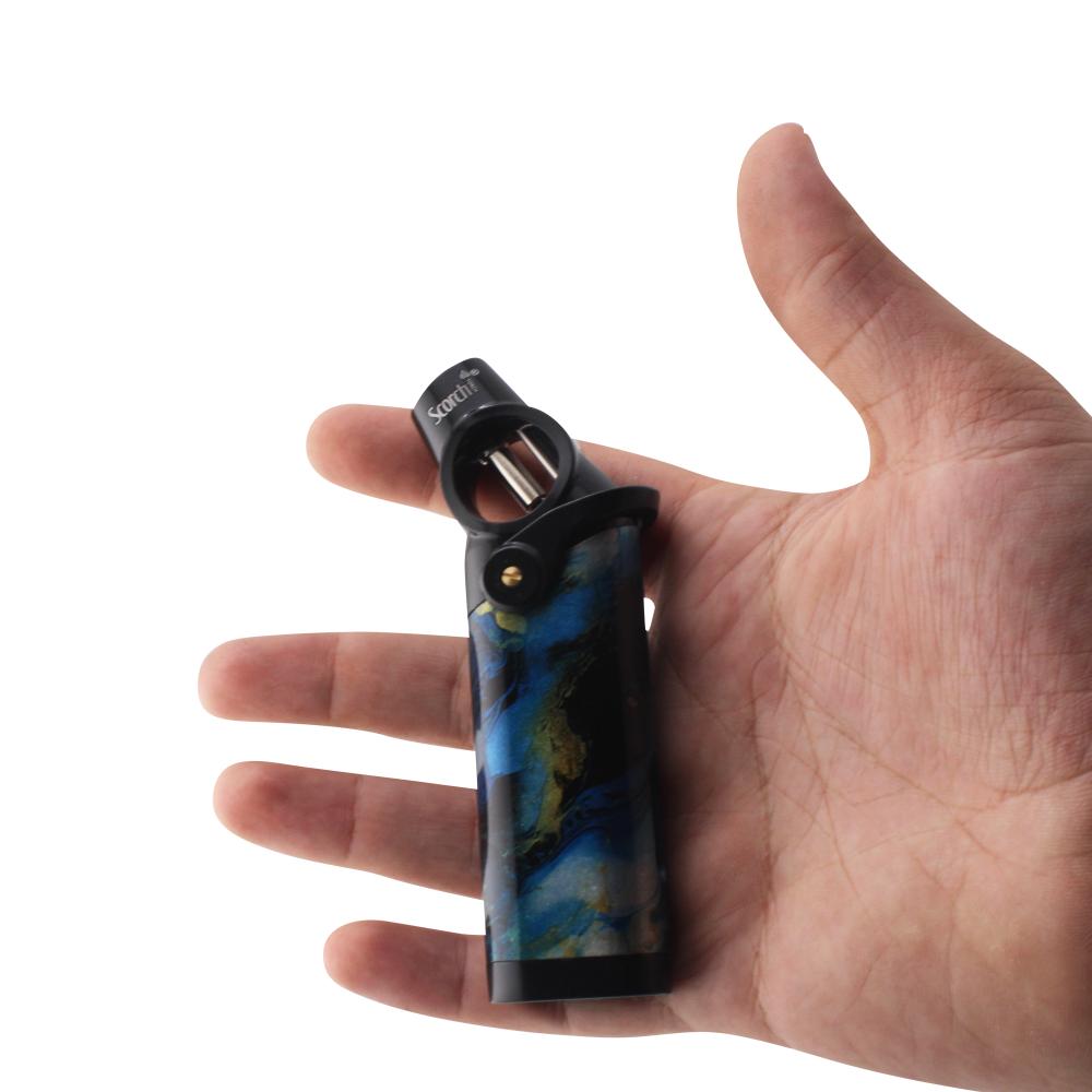 Scorch Ocean Marble Torch Lighter Single Flame-Blue