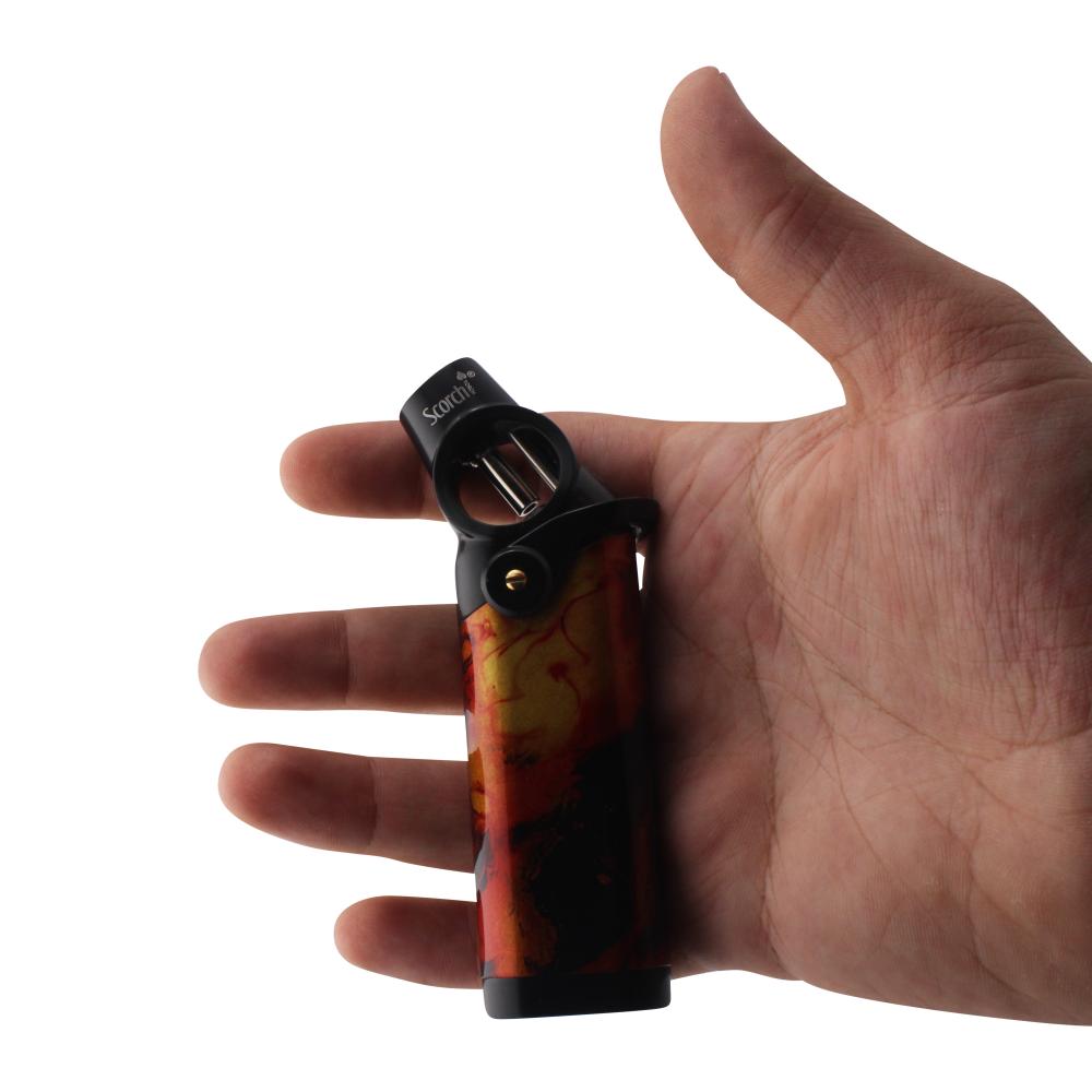 Scorch Ocean Marble Torch Lighter Single Flame-Crimson Red