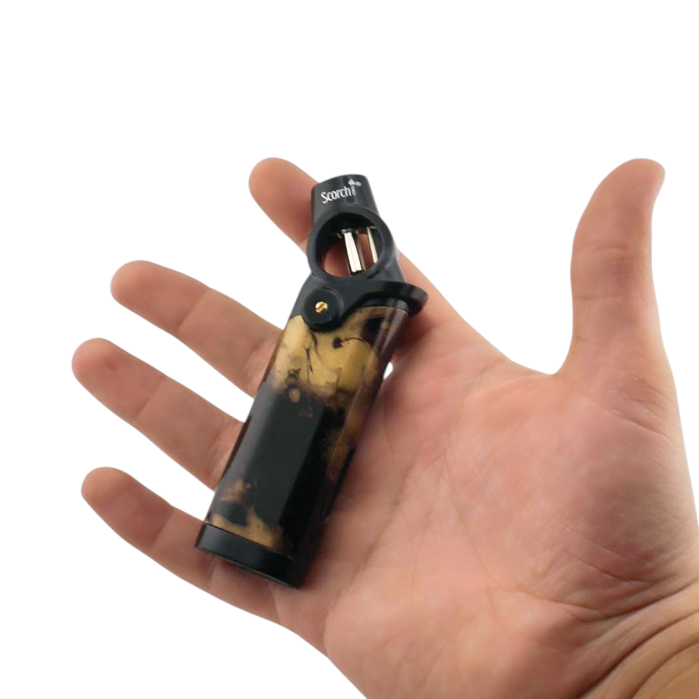 Scorch Ocean Marble Torch Lighter Single Flame-Gold