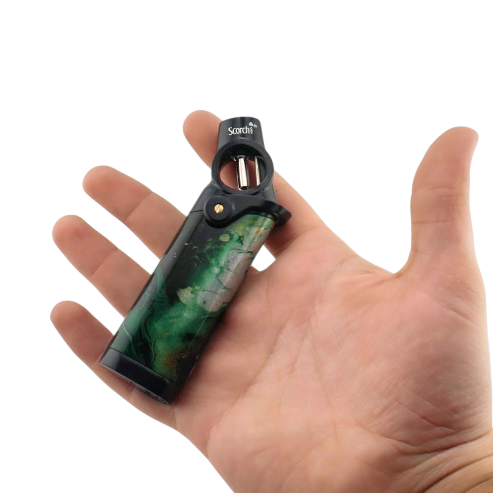 Scorch Ocean Marble Torch Lighter Single Flame-Green