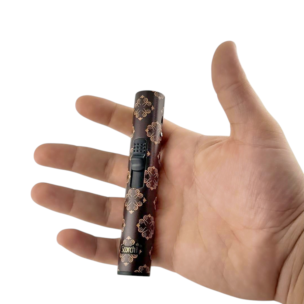 Scorch P Mix Design Torch Lighter Single Flame-Brown Mix
