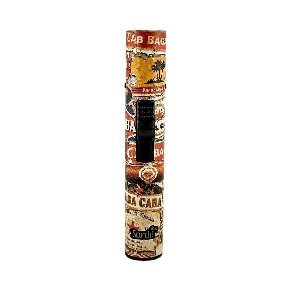 Scorch P Mix Design Torch Lighter Single Flame-Crimson Red Mix