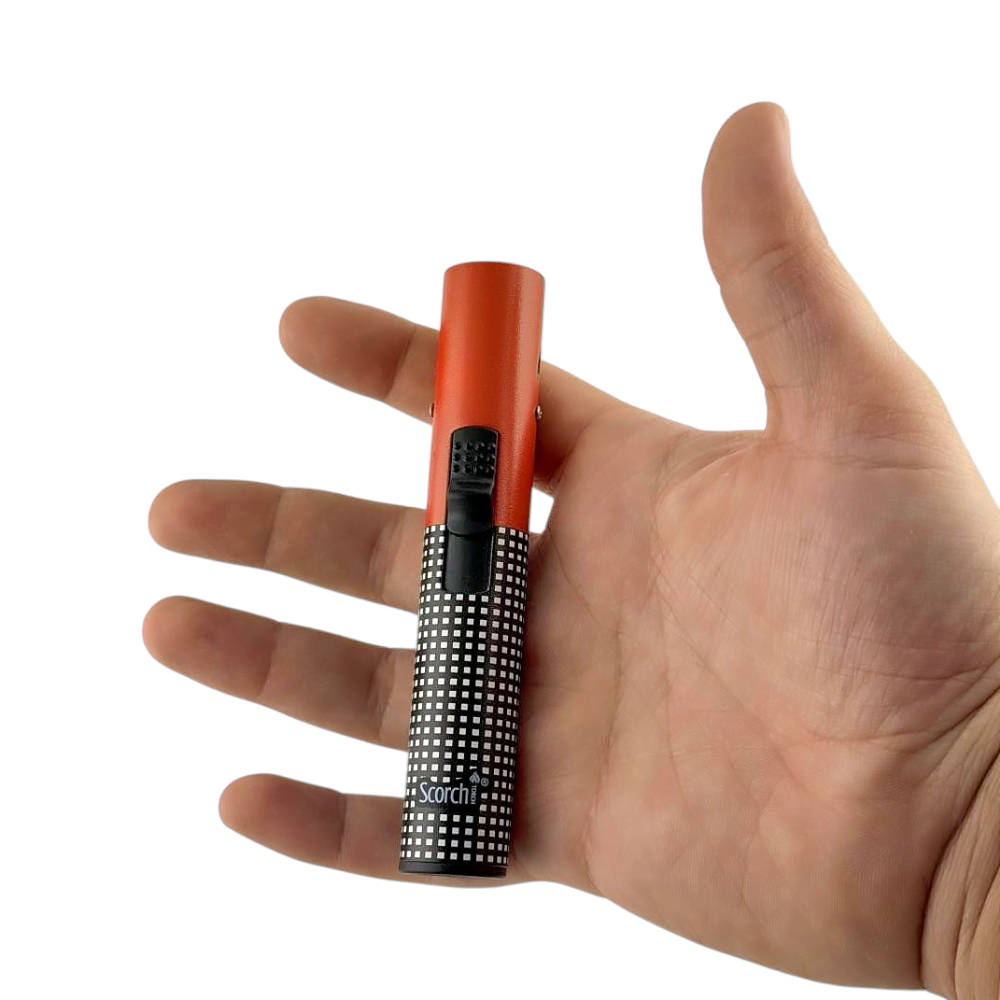 Scorch P Mix Design Torch Lighter Single Flame-Red Mix