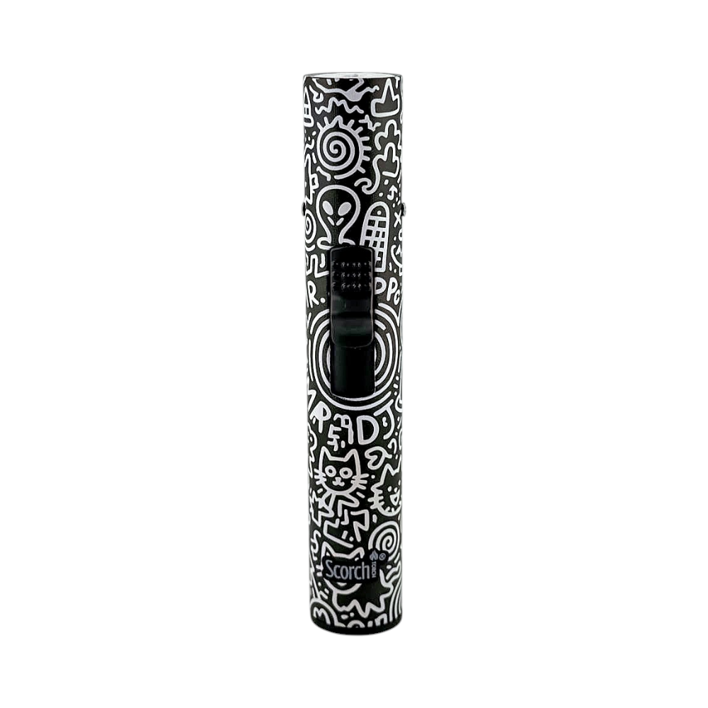 Scorch P Mix Design Torch Lighter Single Flame-White Mix
