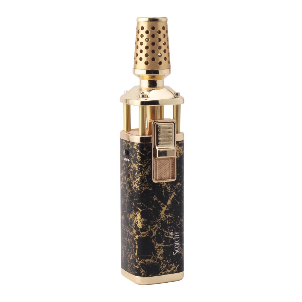 Scorch Platinum Design Torch Lighter Single Flame-Gold