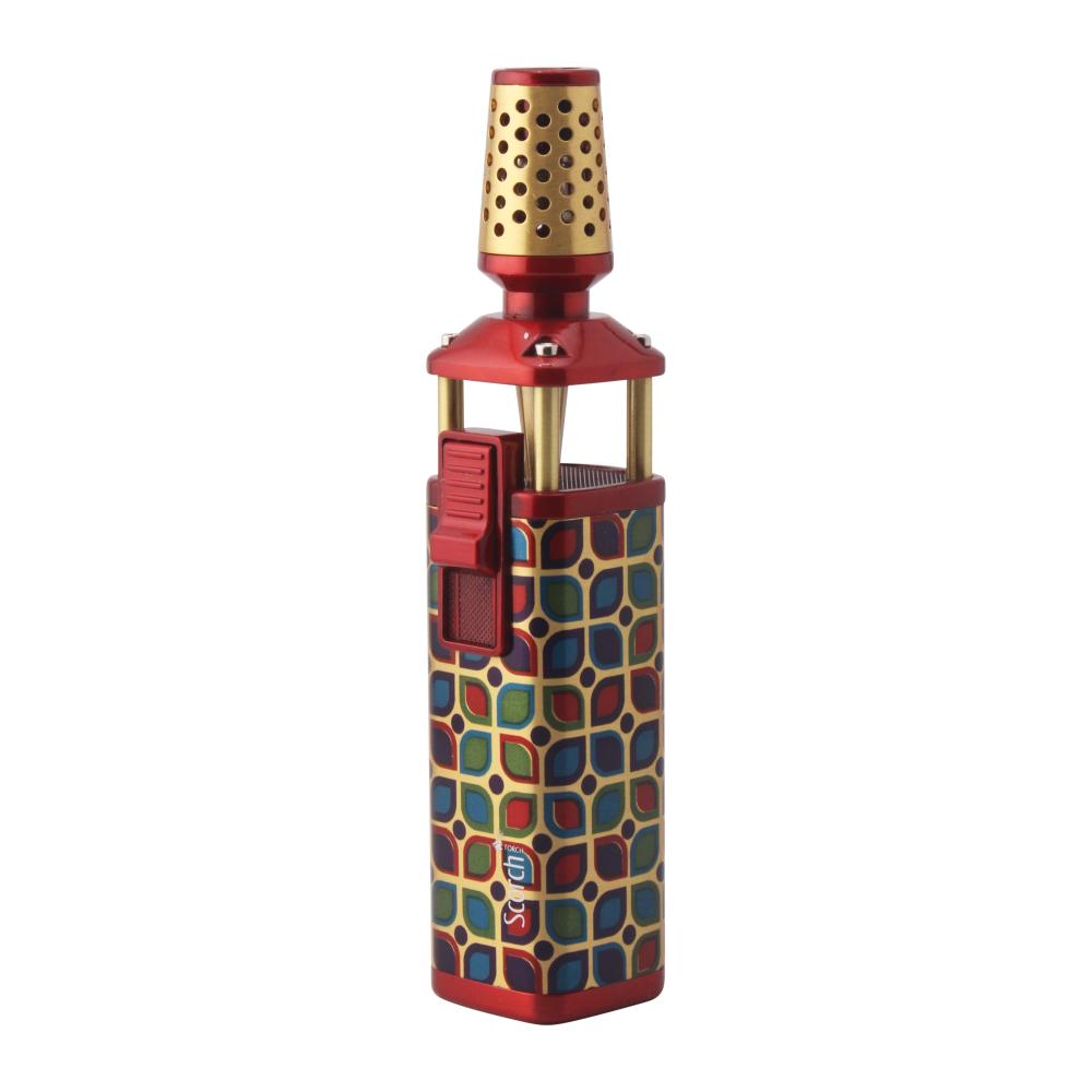 Scorch Platinum Design Torch Lighter Single Flame-Red