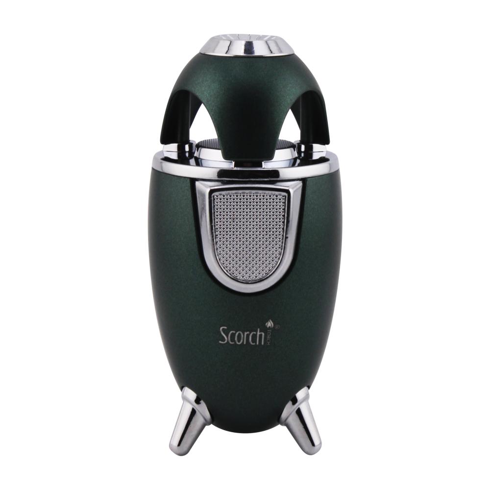 Scorch Rocket Design Torch Lighter Single Flame-Dark Green