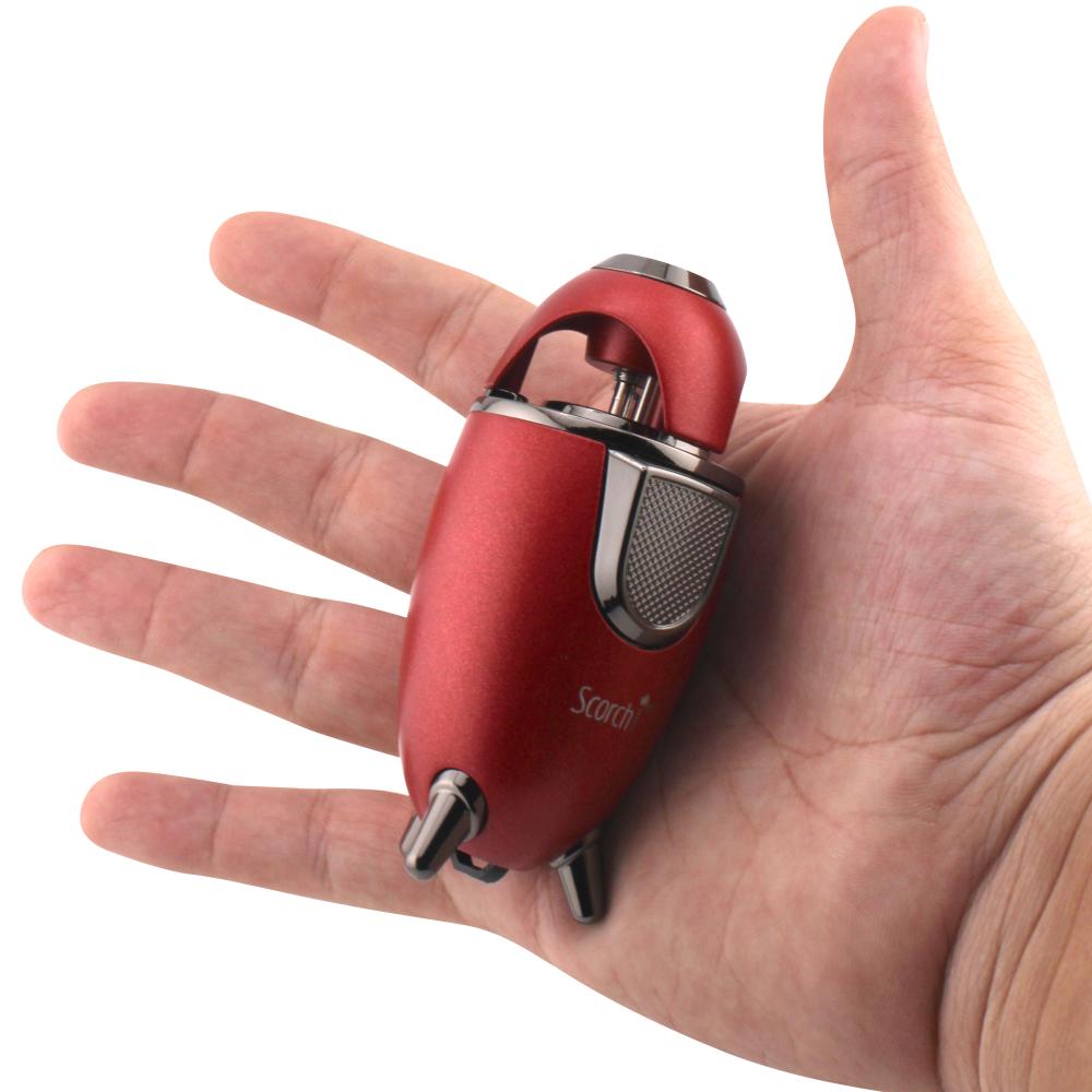 Scorch Rocket Design Torch Lighter Single Flame-Red