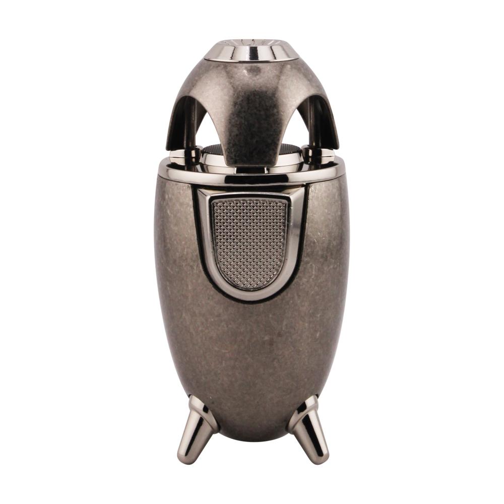 Scorch Rocket Design Torch Lighter Single Flame-Silver