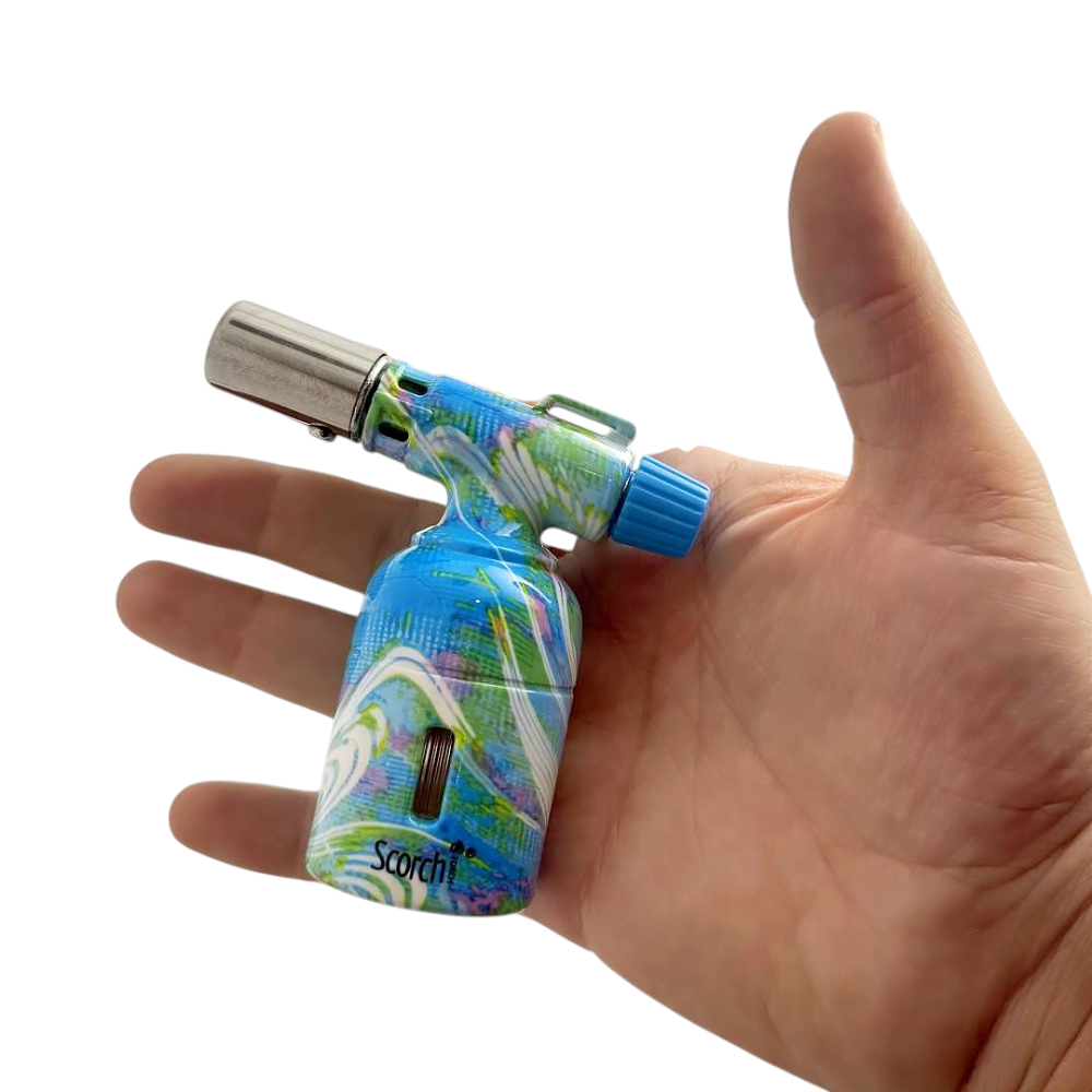 Scorch S Mix Design Torch Lighter Single Flame-Blue