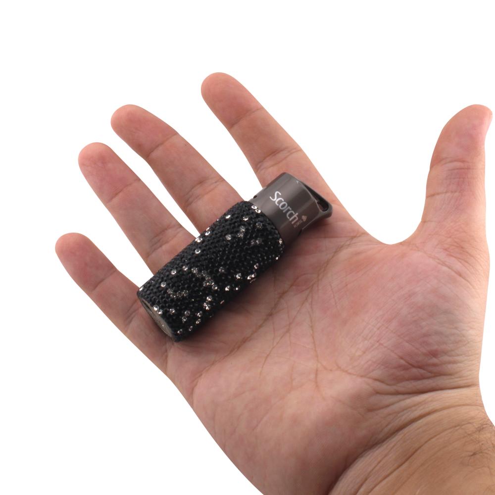 Scorch Shiny Torch Lighter Single Flame-Black