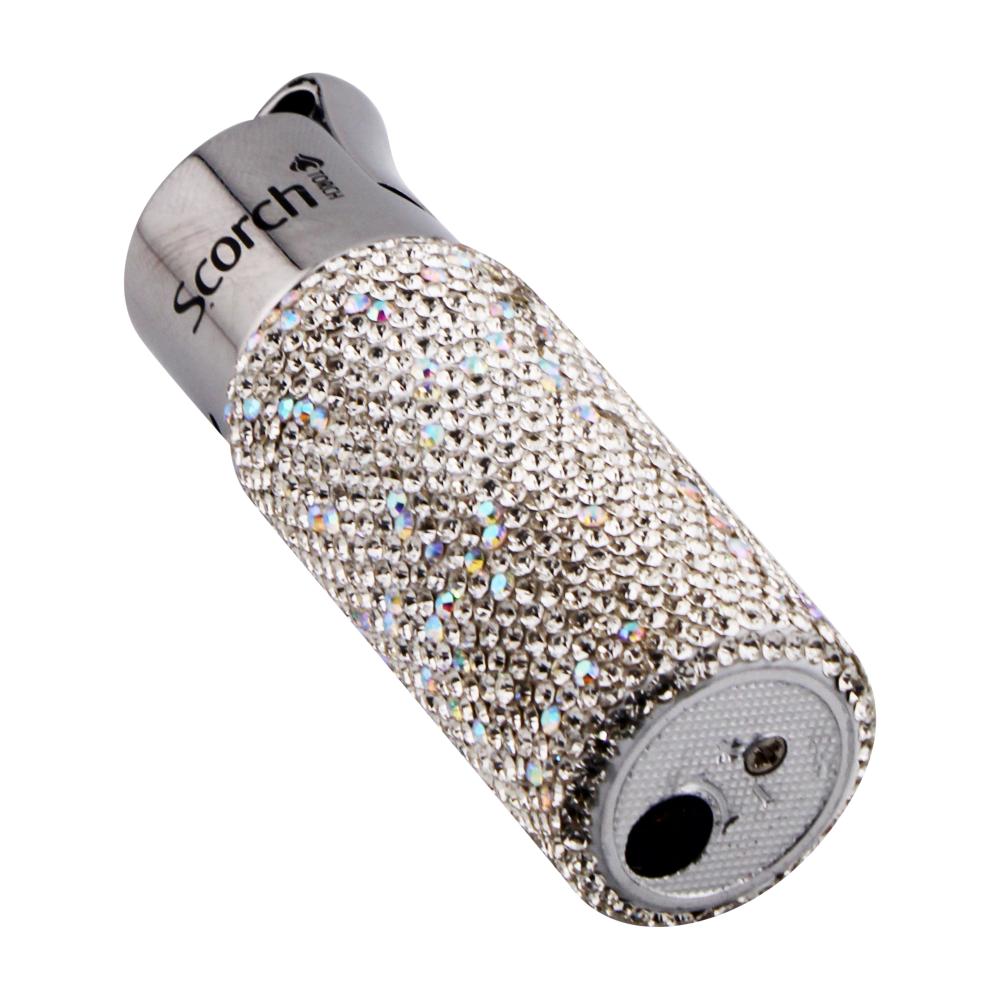 Scorch Shiny Torch Lighter Single Flame-Silver