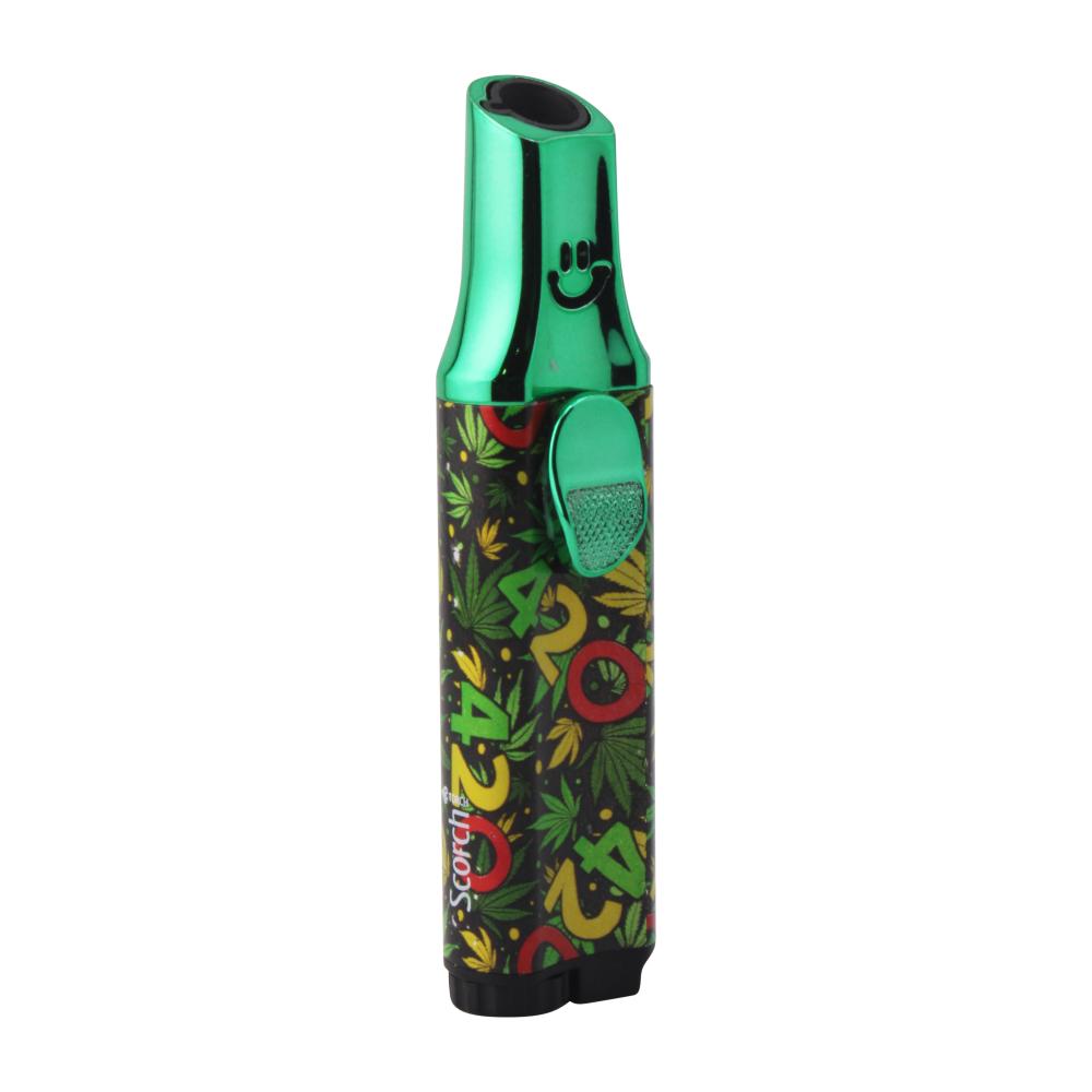 Scorch Smile Torch Lighter Single Flame-Green