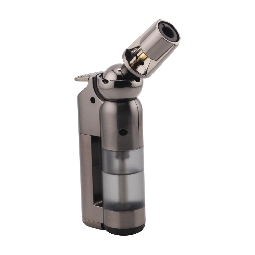 Scorch Transparent Adjustable Single Flame Torch Lighter-Black