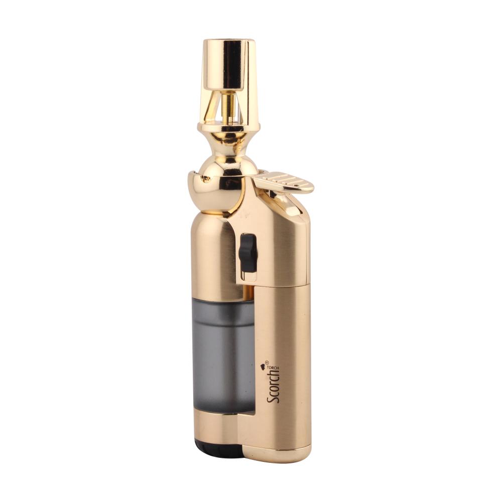 Scorch Transparent Adjustable Single Flame Torch Lighter-Gold