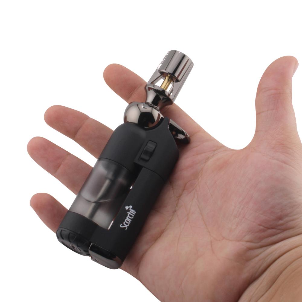 Scorch Transparent Adjustable Single Flame Torch Lighter-Matte Black