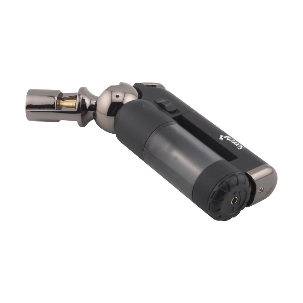 Scorch Transparent Adjustable Single Flame Torch Lighter-Matte Black