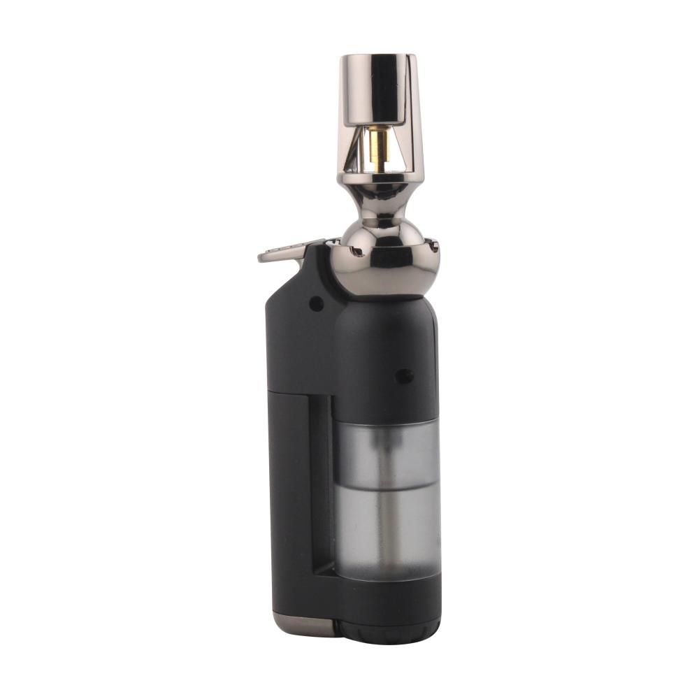 Scorch Transparent Adjustable Single Flame Torch Lighter-Matte Black