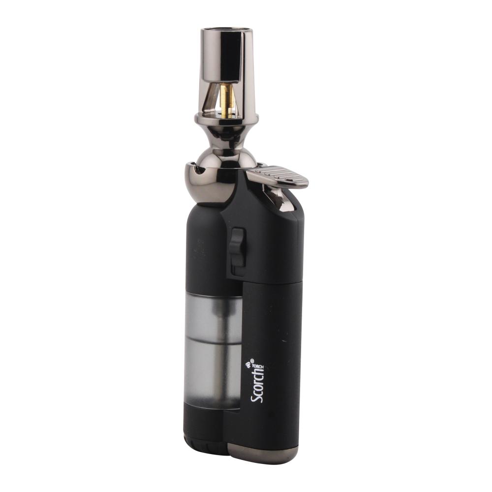 Scorch Transparent Adjustable Single Flame Torch Lighter-Matte Black