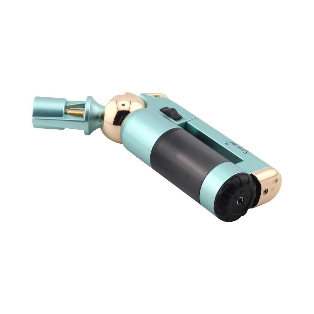 Scorch Transparent Adjustable Single Flame Torch Lighter-Tiffany Blue