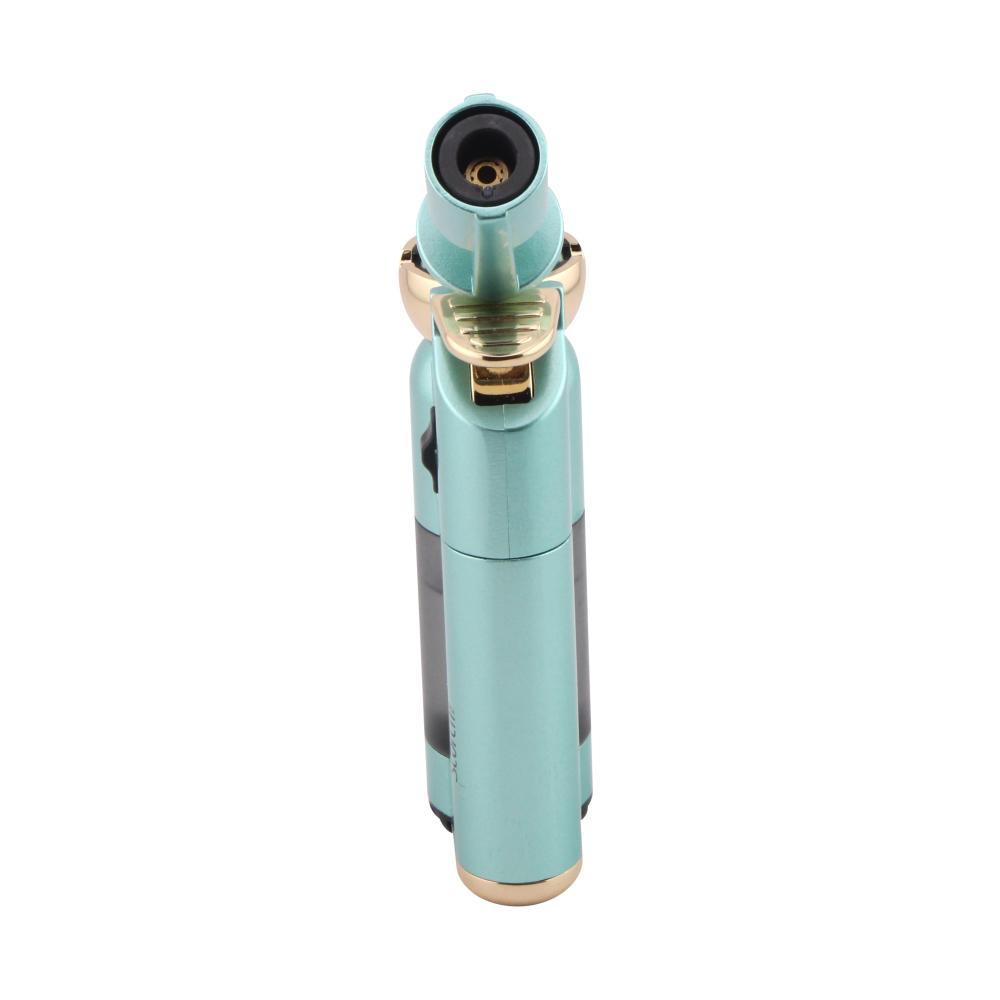 Scorch Transparent Adjustable Single Flame Torch Lighter-Tiffany Blue