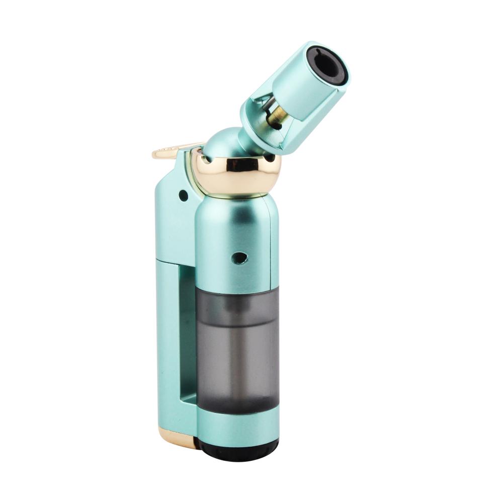 Scorch Transparent Adjustable Single Flame Torch Lighter-Tiffany Blue
