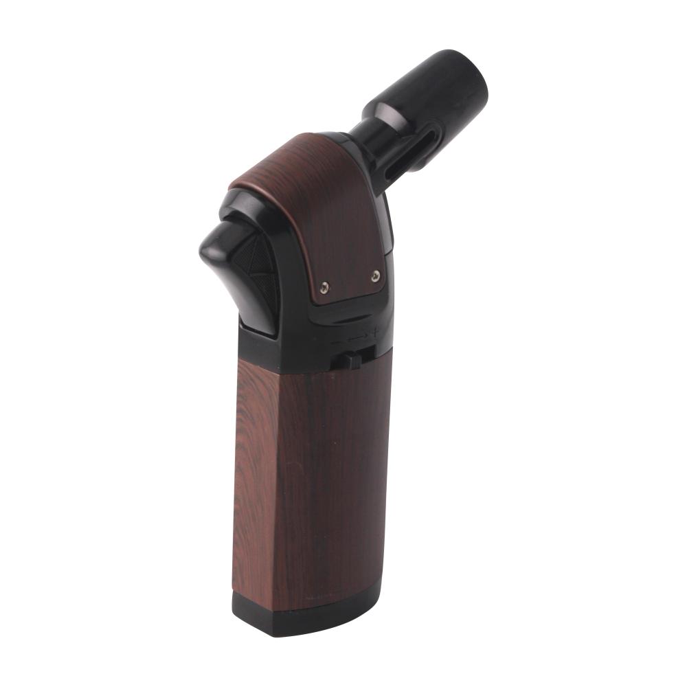 Scorch Wood Grip Single Flame Torch Lighter-Chocolate