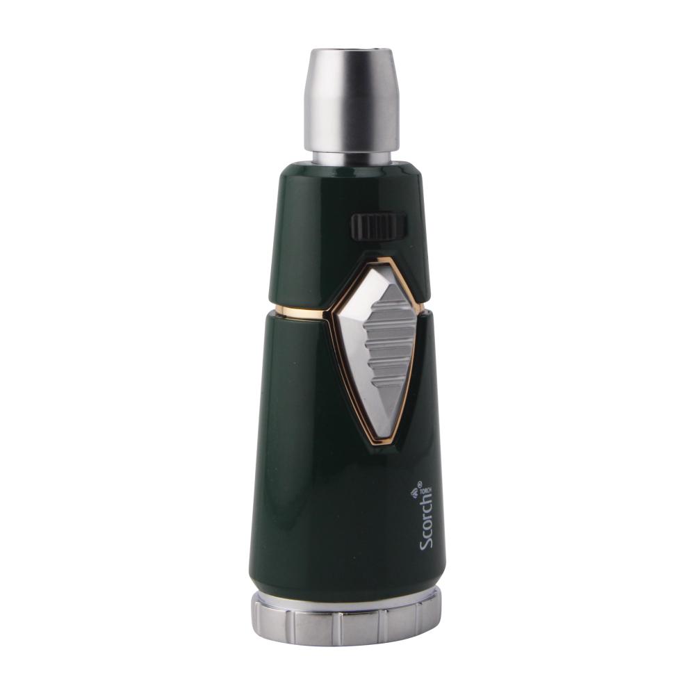 Scorch Woodline Design Torch Lighter Single Flame-Dark Green