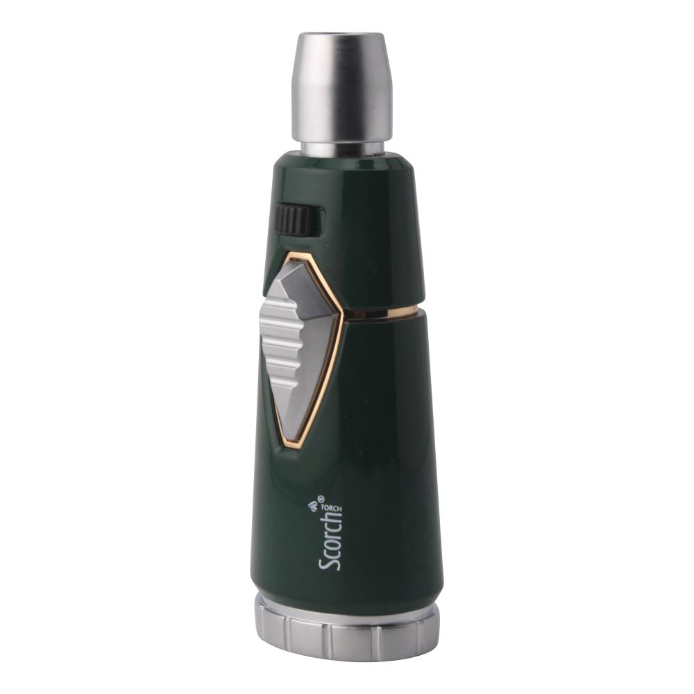 Scorch Woodline Design Torch Lighter Single Flame-Dark Green