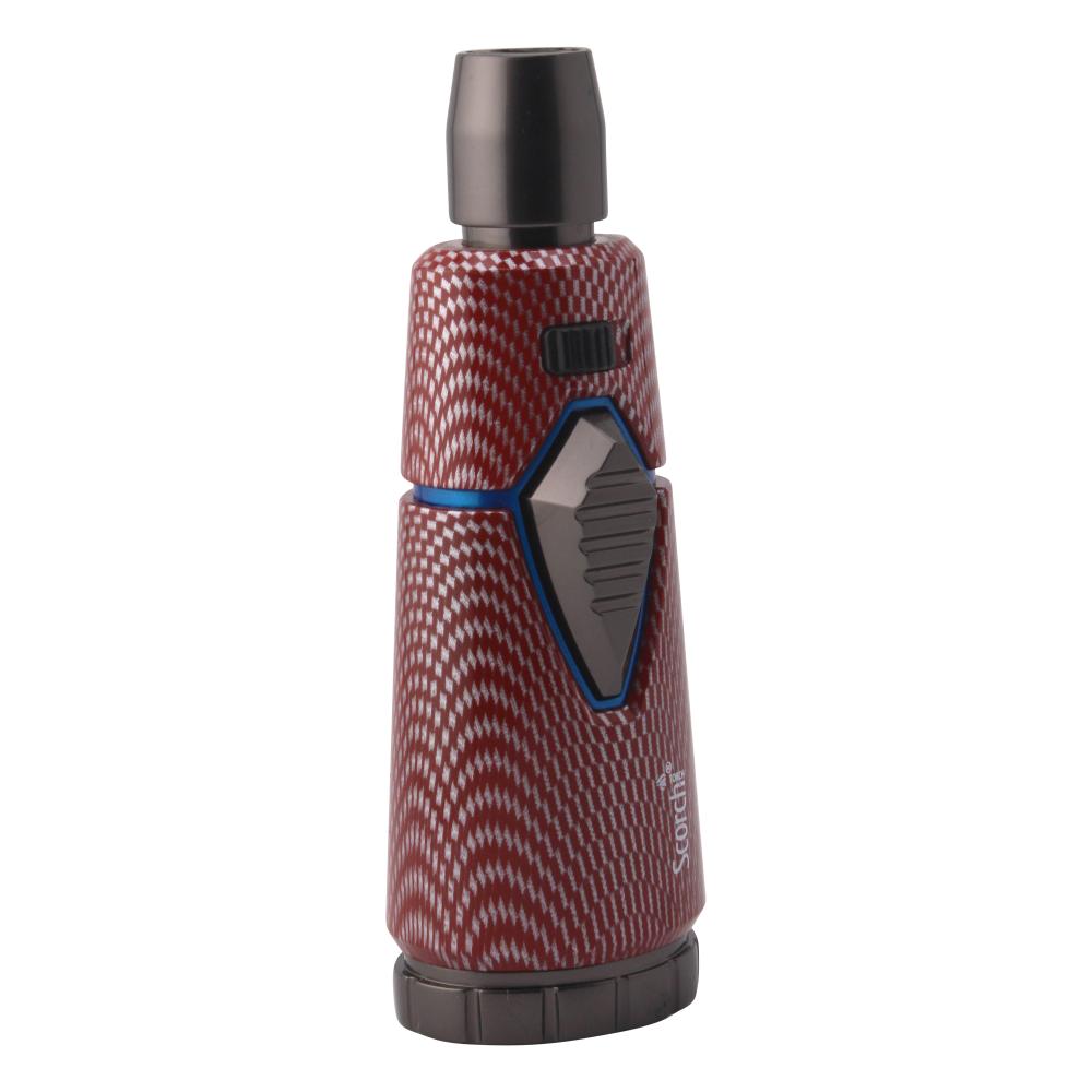 Scorch Woodline Design Torch Lighter Single Flame-Red