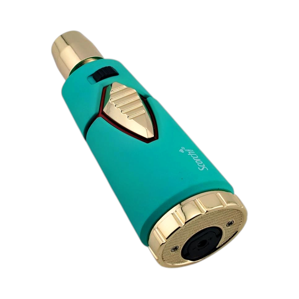 Scorch Woodline Design Torch Lighter Single Flame-Tiffany Blue