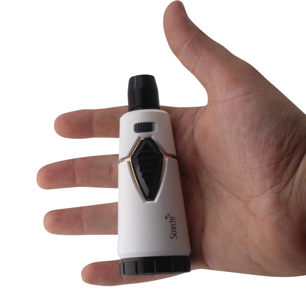 Scorch Woodline Design Torch Lighter Single Flame-White