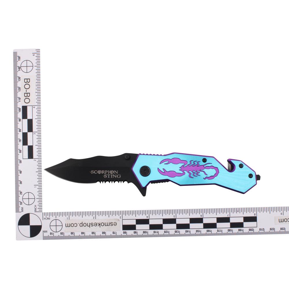 Scorpion Sting N15 Folding Metal Pocket Knife-Blue