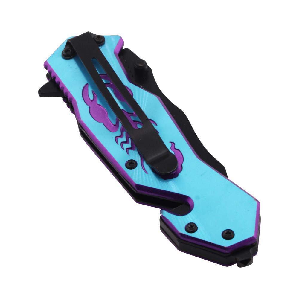 Scorpion Sting N15 Folding Metal Pocket Knife-Blue