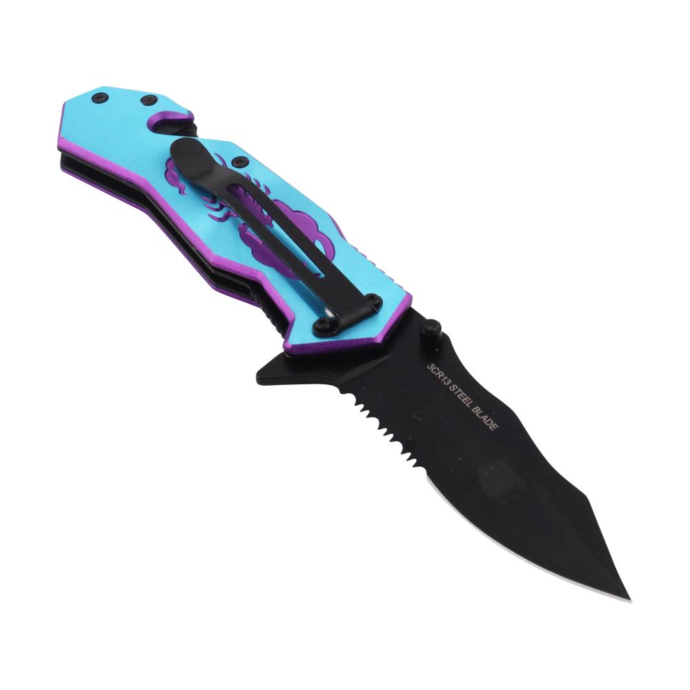 Scorpion Sting N15 Folding Metal Pocket Knife-Blue