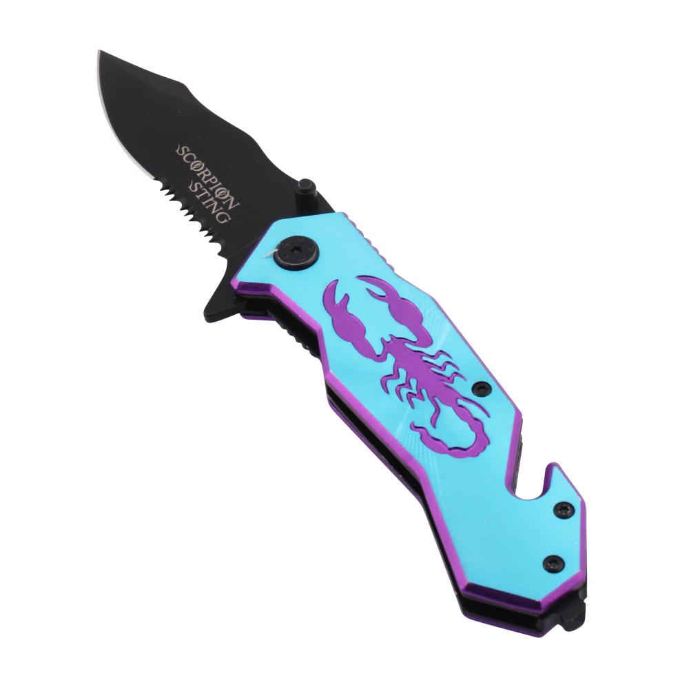 Scorpion Sting N15 Folding Metal Pocket Knife-Blue