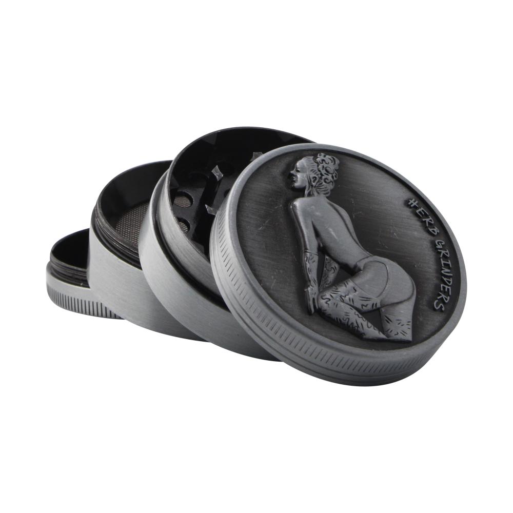 Sculpted Muse Metal Grinder-4 Piece-Silver