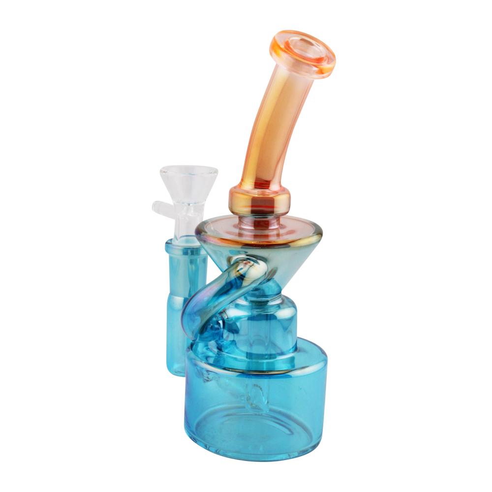 Seafoam Splash Glass Water Pipe-Blue