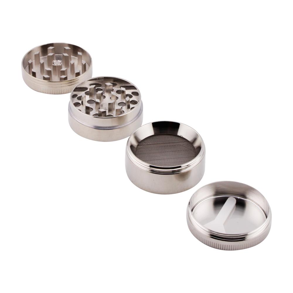 Sharp Stone Small Metal Grinder-4 Piece-Silver