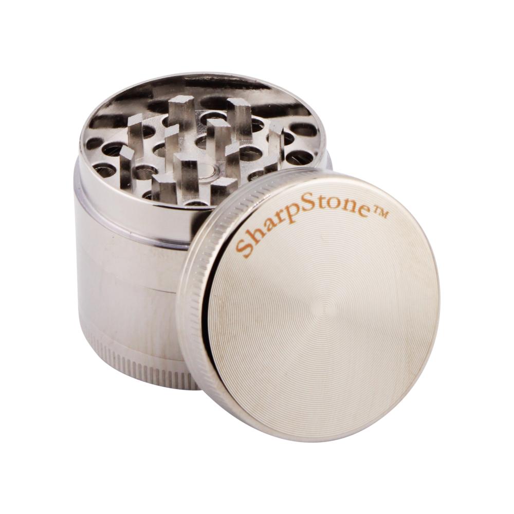 Sharp Stone Small Metal Grinder-4 Piece-Silver