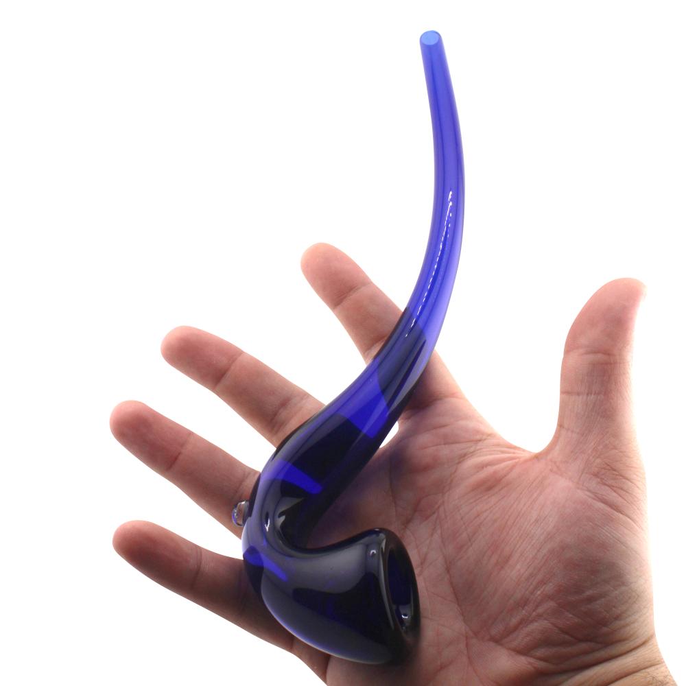 Sherlock Glass Hand Pipe-Dark Blue