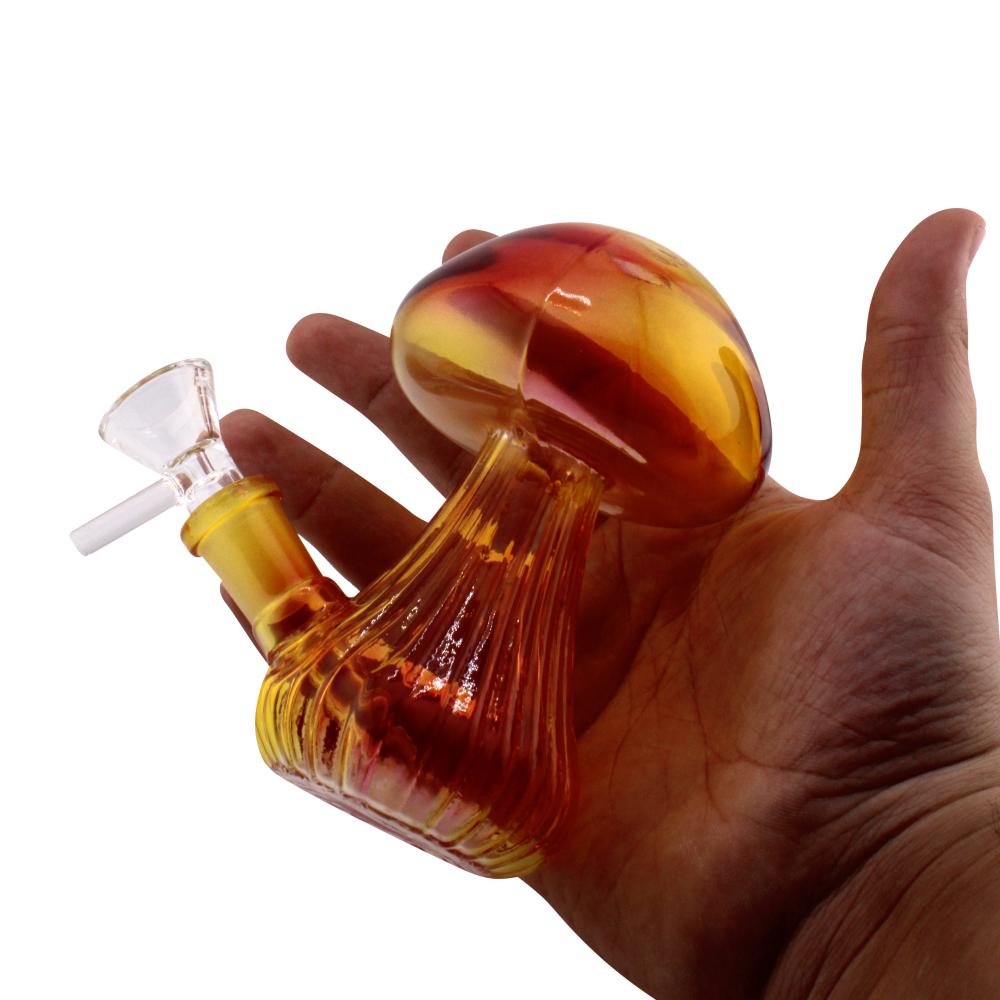Shroom Bloom Glass Water Pipe-Orange