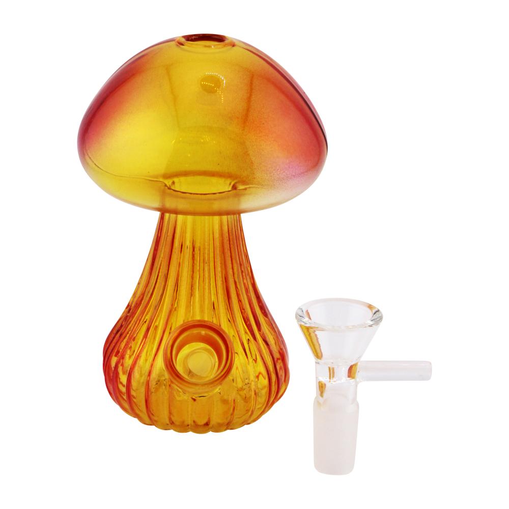 Shroom Bloom Glass Water Pipe-Orange